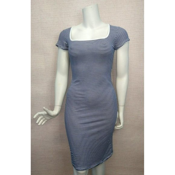 Cute Midi Striped Bodycon Dress with open back, super soft and Stretchy - Picture 8 of 11